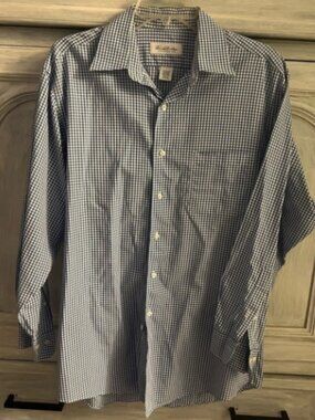 Brooks Brooks Blue & White Plaid Non-Iron Button Down‎